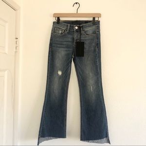 Nordstrom Black Label Wide Leg Raw Hem Jeans